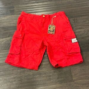 Akoo Brand Getaway Formula One Red Cargo Shorts new Mens Size 38